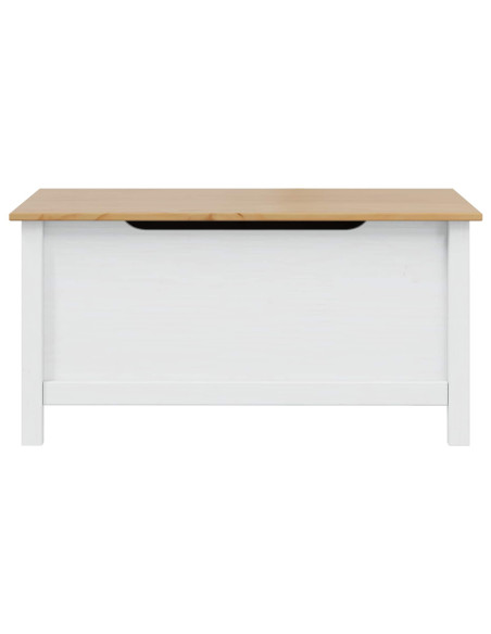 Scatola di Stoccaggio Bianco e marrone miele 90 x 40 x 45 cm