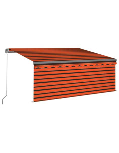 Tenda Retrattile Manuale con Parasole 3x2,5m Arancione Marrone 2