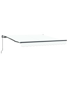 Tenda Retrattile Bianco 350 x 250 cm Poliestere e Acciaio 2