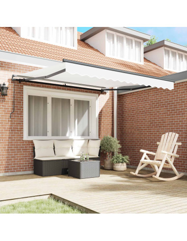 Tenda Retrattile Bianco 350 x 250 cm Poliestere e Acciaio