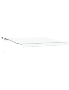 Tenda Retrattile Bianco 400 × 350 cm Poliestere e Metallo 2