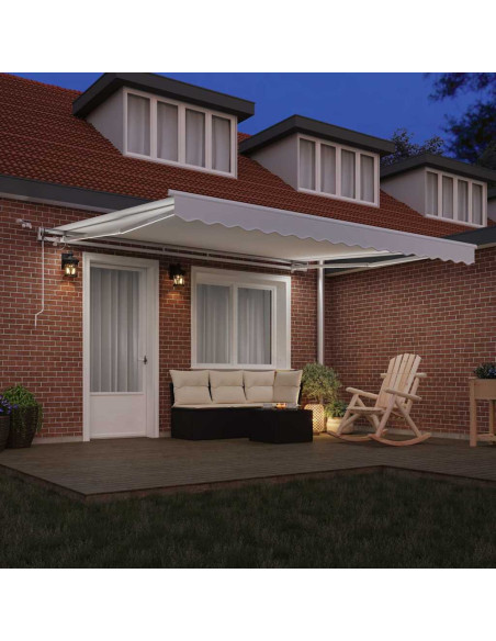 Tenda Retrattile Bianco 400 × 350 cm Poliestere e Metallo