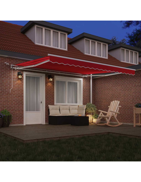 Tenda Retrattile Rosso 400 × 350 cm Poliestere e Metallo