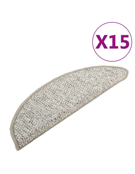 Tappetini per Scale 15 pz Grigio Chiaro 56x17x3 cm
