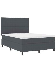 Letto a Sorgente LED Grigio Scuro e Bianco 140 x 200 cm 2
