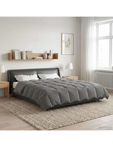 Duvet Estivo Trapuntato Grigio chiaro 200 x 200 cm Microfibra