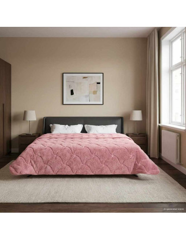 Duvet Invernale Rosa 220 x 240 cm Microfibra e Fleece Teddy