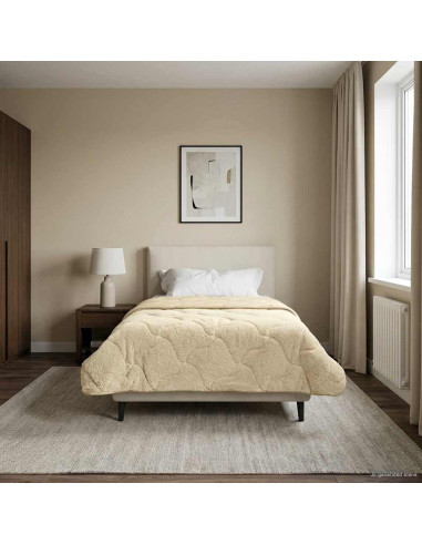 Duvet Invernale Crema 135 x 220 cm Microfibra e Fleece Teddy