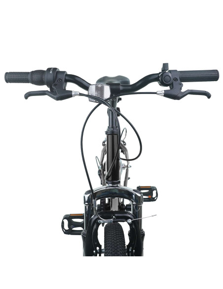 Bicicletta per Bambini 24 Pollici 6-Speed per 8-12 anni Nero