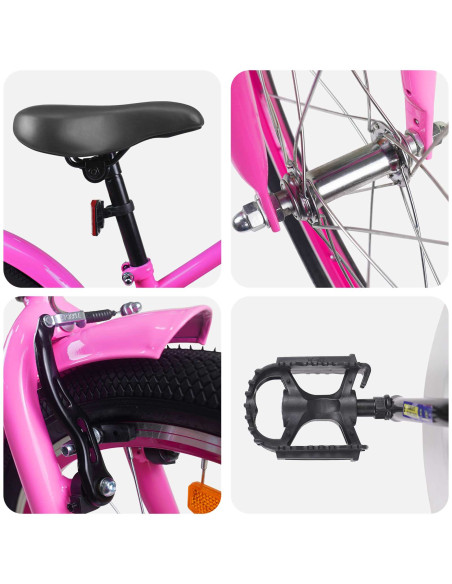 Bicicletta per Bambini 22 Pollici 7-12 Rosa scuro