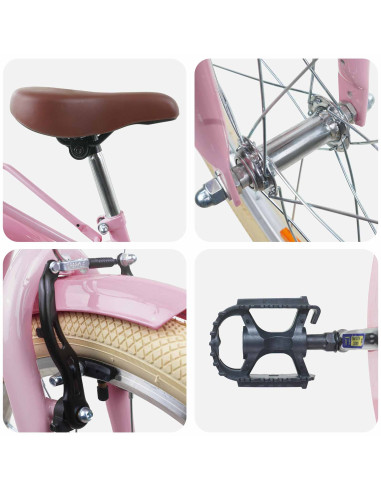 Bicicletta per Bambini 24 Pollici per 8-12 anni Rosa chiaro