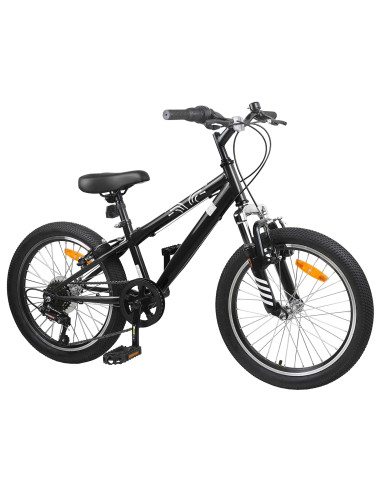 Kids Mountain Bike 24 Pollici 6-Speed per 8-12 anni Nero