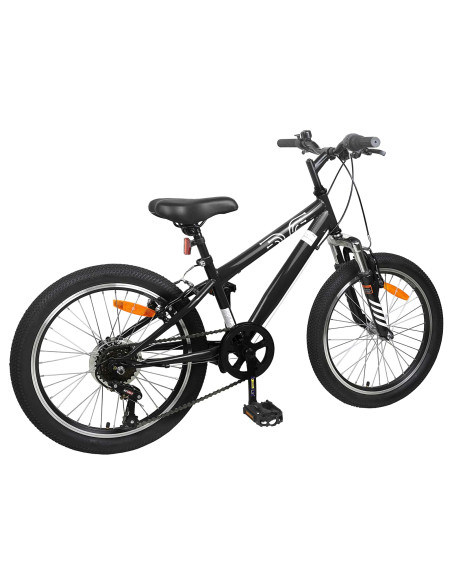 Kids Mountain Bike 24 Pollici 6-Speed per 8-12 anni Nero