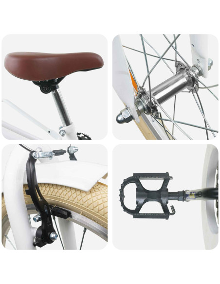 Bicicletta per Bambini 24 Pollici per 8-12 anni Bianco