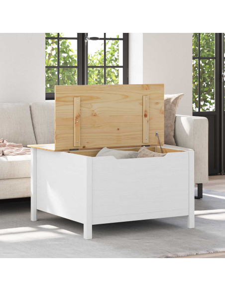 Tavolino da salotto Bianco e marrone miele 79,5 x 79,5 x 49 cm