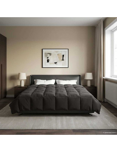 Duvet Estivo Trapuntato Antracite 200 x 200 cm Microfibra