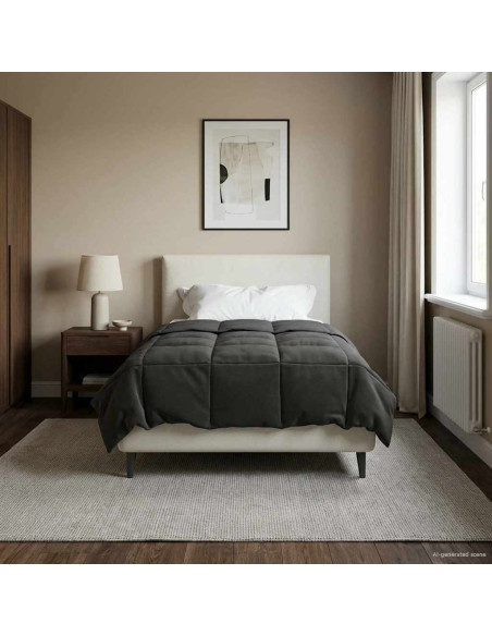Duvet Estivo Trapuntato Antracite 155 x 220 cm Microfibra