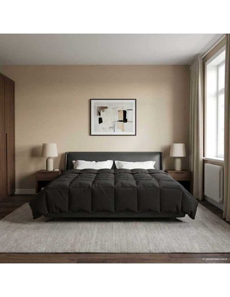 Duvet Estivo Trapuntato Antracite 220 x 240 cm Microfibra
