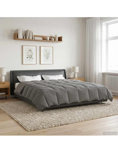 Duvet Estivo Trapuntato Grigio chiaro 200 x 240 cm Microfibra