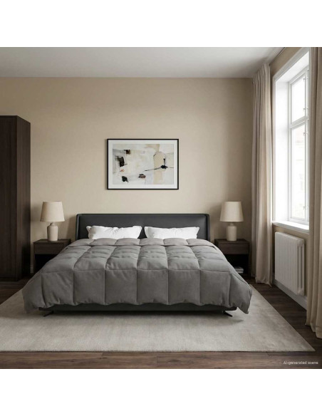 Duvet Estivo Trapuntato Grigio chiaro 200 x 220 cm Microfibra