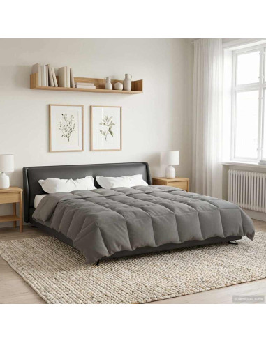 Duvet Estivo Trapuntato Grigio chiaro 220 x 240 cm Microfibra