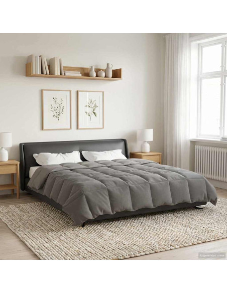 Duvet Estivo Trapuntato Grigio chiaro 220 x 240 cm Microfibra
