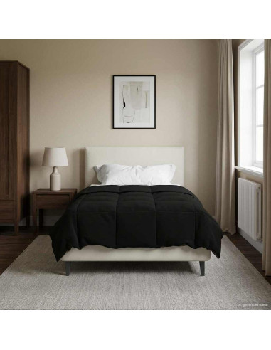 Duvet Estivo Trapuntato Nero 140 x 200 cm Microfibra