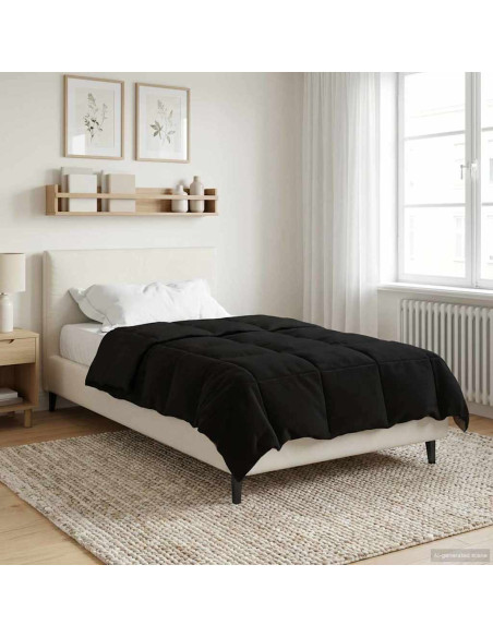 Duvet Estivo Trapuntato Nero 155 x 200 cm Microfibra