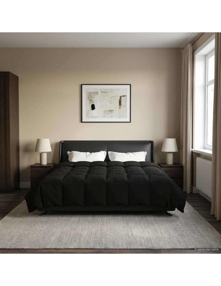 Duvet Estivo Trapuntato Nero 200 x 240 cm Microfibra