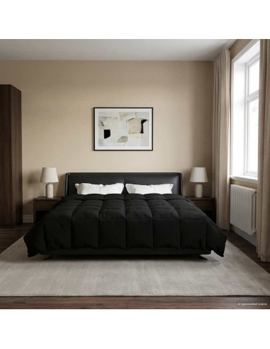 Duvet Estivo Trapuntato Nero 200 x 220 cm Microfibra