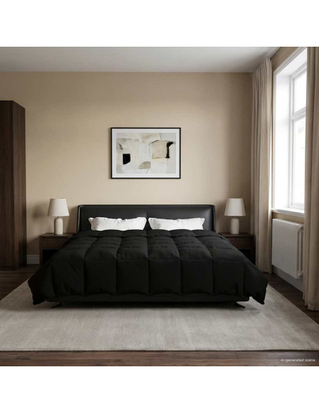 Duvet Estivo Trapuntato Nero 200 x 220 cm Microfibra