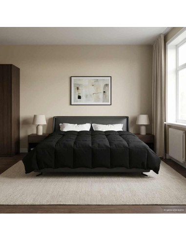 Duvet Estivo Trapuntato Nero 240 x 260 cm Microfibra
