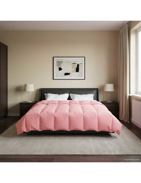 Duvet Estivo Trapuntato Rosa 220 x 260 cm Microfibra