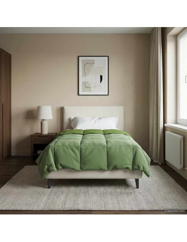 Duvet Estivo Trapuntato Verde 155 x 200 cm Microfibra