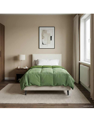 Duvet Estivo Trapuntato Verde 155 x 220 cm Microfibra