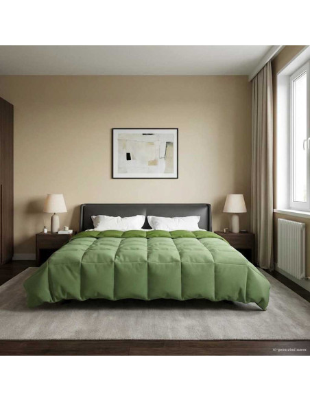 Duvet Estivo Trapuntato Verde 240 x 260 cm Microfibra