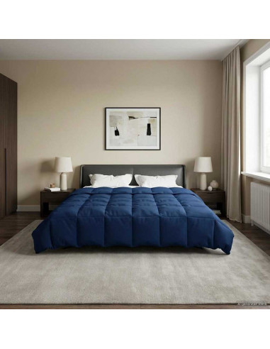 Duvet Estivo Trapuntato Blu Scuro 200 x 200 cm Microfibra