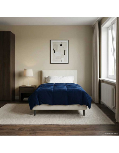 Duvet Estivo Trapuntato Blu Scuro 140 x 220 cm Microfibra