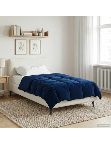 Duvet Estivo Trapuntato Blu Scuro 155 x 220 cm Microfibra