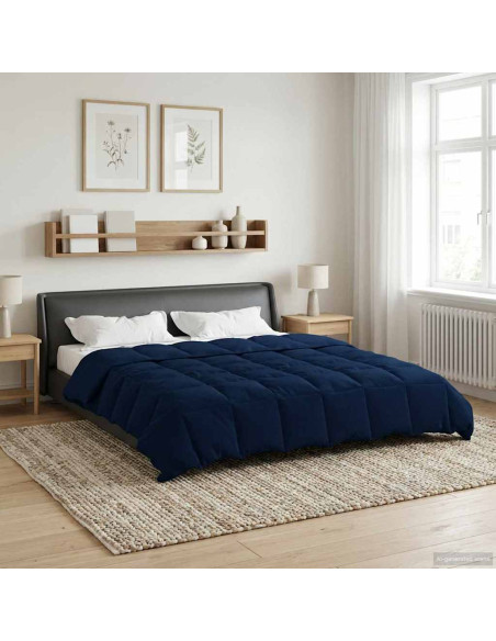 Duvet Estivo Trapuntato Blu Scuro 200 x 220 cm Microfibra