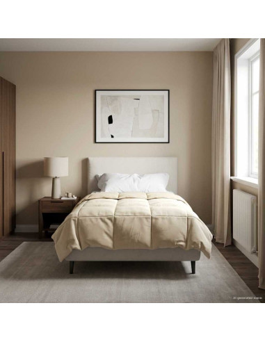 Duvet Estivo Trapuntato Crema 140 x 200 cm Microfibra