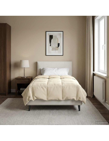 Duvet Estivo Trapuntato Crema 155 x 200 cm Microfibra