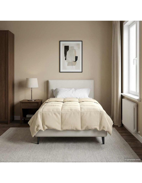 Duvet Estivo Trapuntato Crema 155 x 200 cm Microfibra