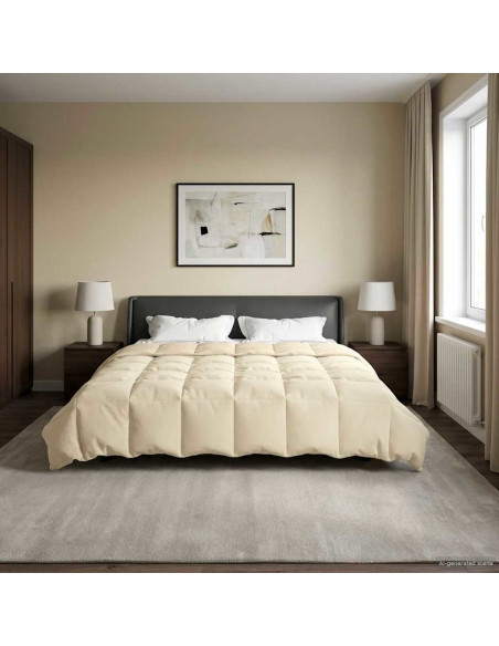 Duvet Estivo Trapuntato Crema 200 x 240 cm Microfibra