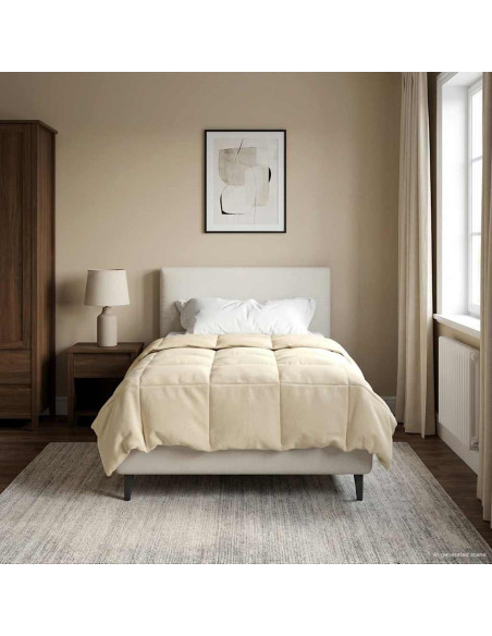 Duvet Estivo Trapuntato Crema 155 x 220 cm Microfibra