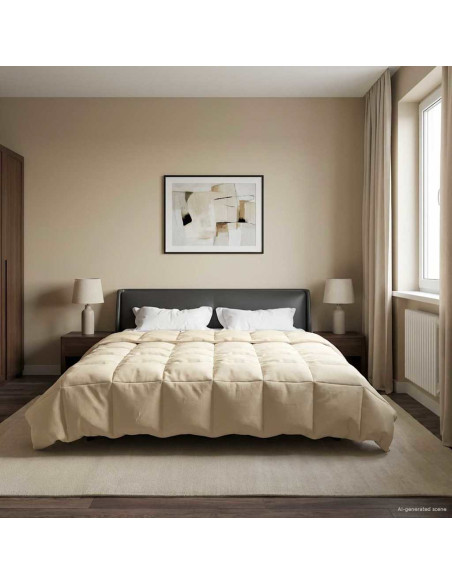 Duvet Estivo Trapuntato Crema 220 x 240 cm Microfibra