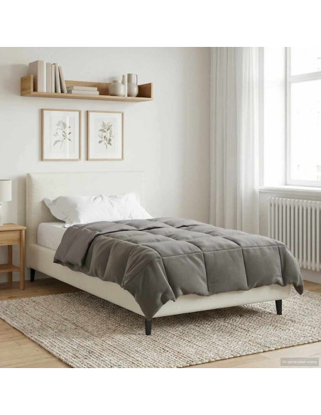 Piumone Completo Annuale Grigio chiaro 140 x 200 cm Microfibra