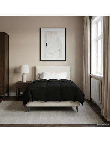 Piumone Completo Annuale Nero 135 x 200 cm Microfibra