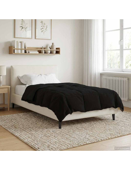 Piumone Completo Annuale Nero 140 x 200 cm Microfibra