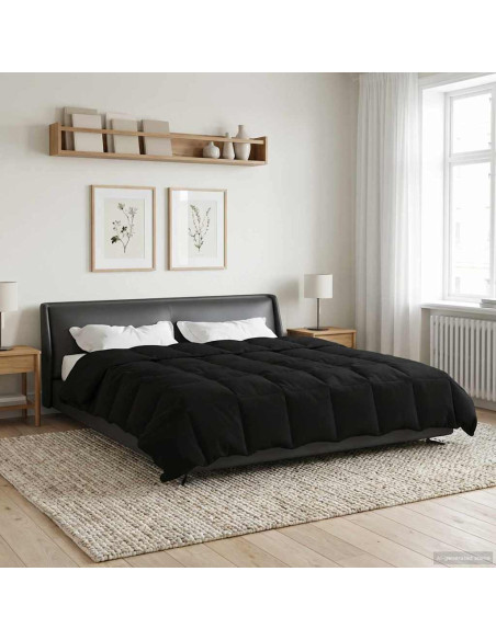 Piumone Completo Annuale Nero 200 x 200 cm Microfibra